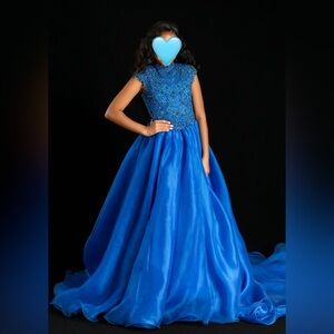 Ashley Lauren Royal Girls Beaded Pageant Dress